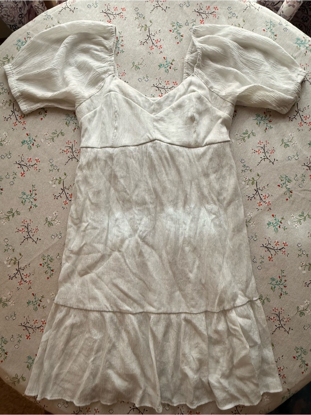 Nine West Cream Puff-Sleeve Mini Dress